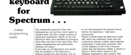 new keyboard for Spectrum - makes programming easier