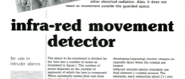 infra-red movement detector - for use in intruder alarms