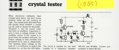 crystal tester