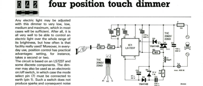 four position touch dimmer