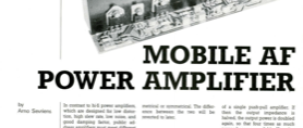 Mobile audio power amplifier