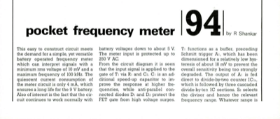 Pocket frequency meter