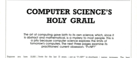 Computer Science'S Holy Grail