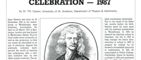 Philosophiae Naturalis Principia Mathematica Or Mathematical Principles Of Natural Philosophy By Isaac Newton 1687 - A Tercentenary Celebration - 1987