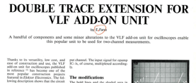 Double Trace Extension For Vlf Add-On Unit