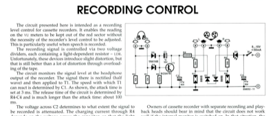 Recording Control