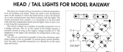 Head / Tail Lights For Model Railway