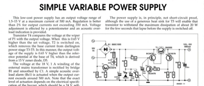 Simple Variable Power Supply