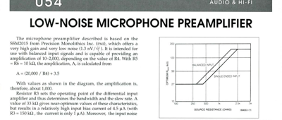 Low-Noise Microphone Preamplifier