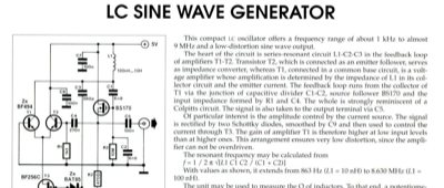 Lc Sine Wave Generator