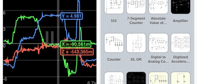 Circuit design/simulator app runs on iPhone, iPad and MacOS