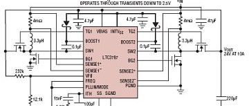 Élévateur DC/DC synchrone 60 V, polyphase, à MOSFET-N