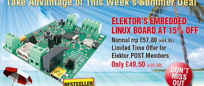 Crazy Summer Deal: Elektor’s Embedded Linux Board at 15% Off