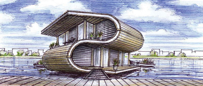 Delft student builds a floating home