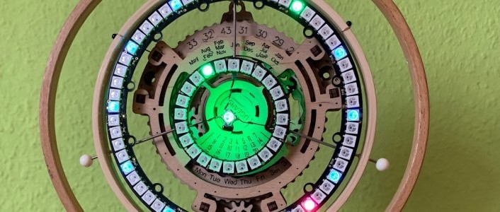 Build a Kinetic Object Clock with NeoPixel-Ring