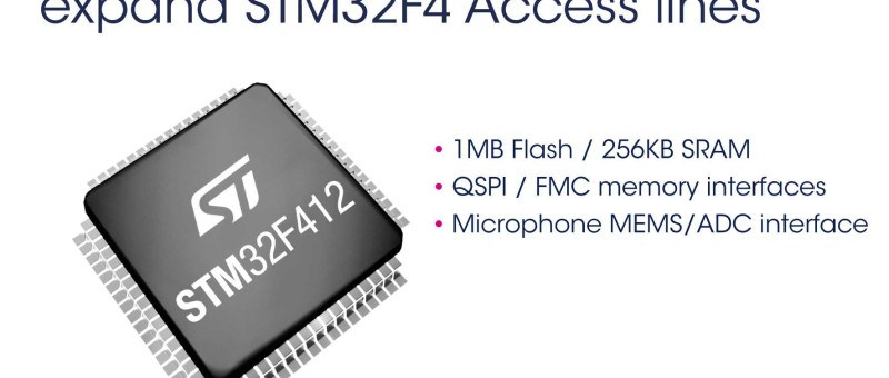 STMicroelectronics Enhances Access Lines of STM32F4 High-Performance Microcontroller Series