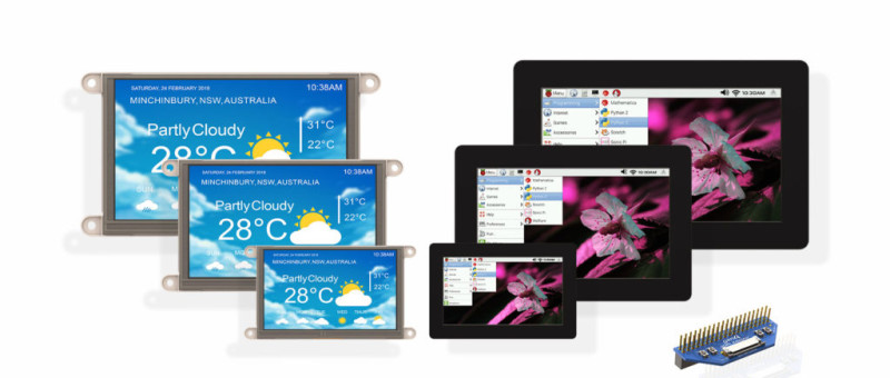 Touchscreen displays: compact and elegant HMI for Raspberry Pi family