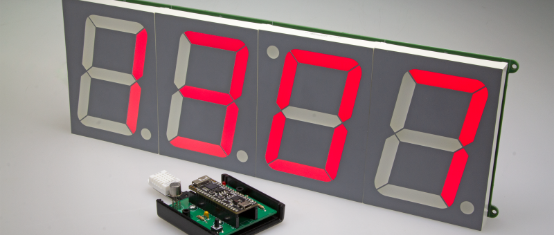 A Monster LED Clock with Wi-Fi and Temperature Display