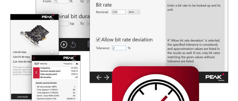 PEAK-System's Free App for Calculating Register values for CAN and CAN FD Controllers