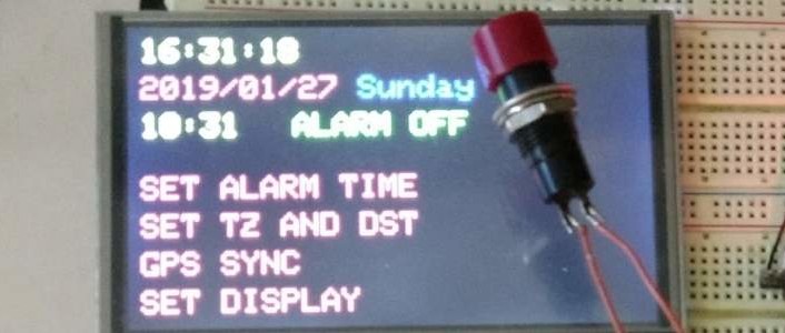 This GPS-based alarm clock hides a cool graphics touch screen library
