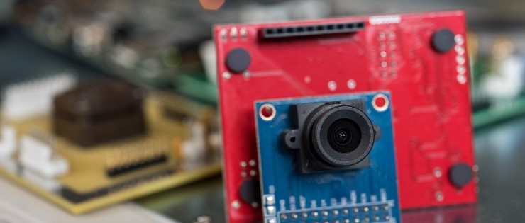 Camera with gesture recognition powered by harvested energy