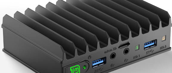 Fanless quad-core ‘brick’ computer runs Linux Mint