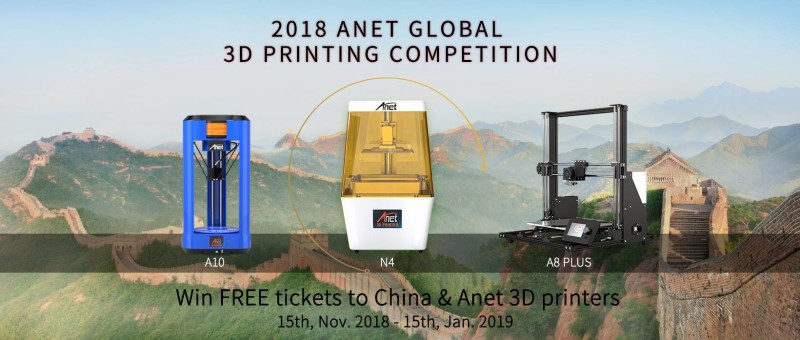 Win a trip to China in the Anet 3D Printing Competition