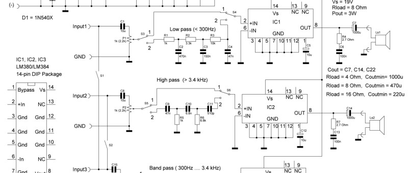Small Circuits Revival (31): Three-Way Audio Amplifier