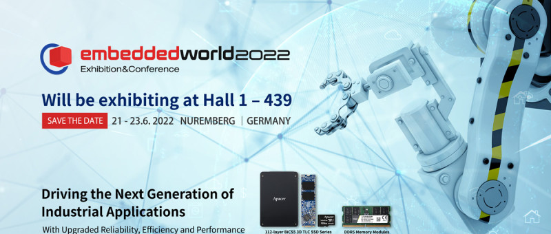 Apacer at embedded world: Hall 1, Booth 439