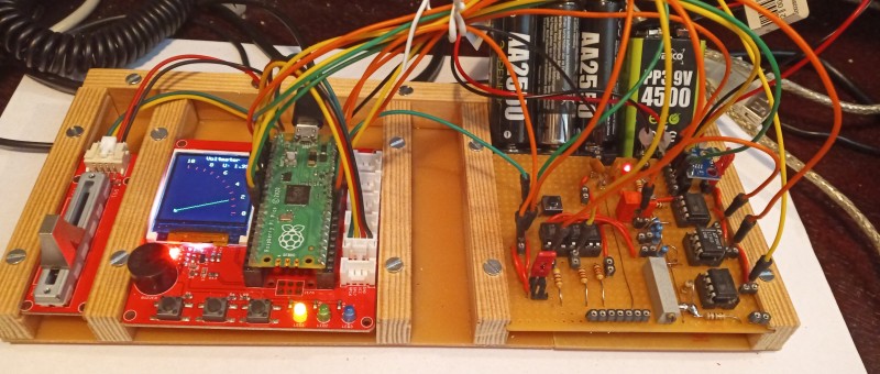 Pico adjustable power supply and quasi-analog voltmeter 