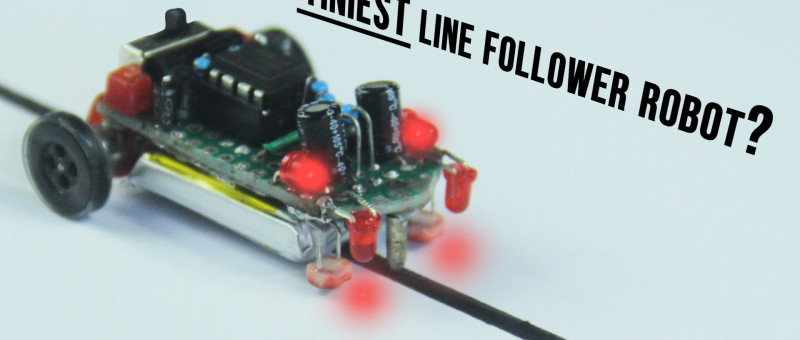 Make the Tiniest Line Follower Robot without a Microcontroller