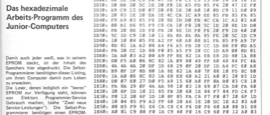 Junior-Monitor (Monitorprogramm für Junior-Computer (1K-Hex-Listing))
