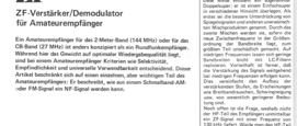 Schmalband-ZF (ZF-Verstärker/Demodulator für Amateurempfänger; TCA440, NE565)