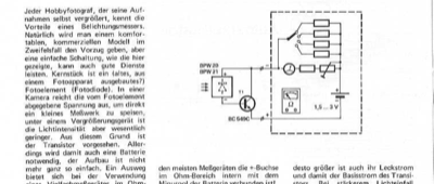 Einfacher Belichtungsmesser (Foto-Diode)