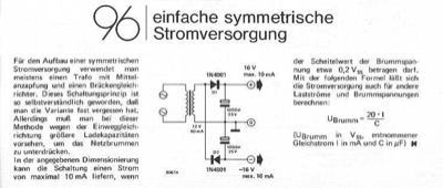 Symmetrische Stromversorgung (aus 1 Wechselspannung)
