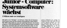 Junior-Computer-Software (Daten auf Magnetband)