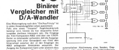 Binärer Komparator mit D/A-Wandler (4 Bit)