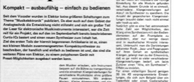 Neues Synthesizer-Konzept, Teil 1
