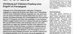 Videotext-Decoder, Teil 1 (ohne Eingriff ins TV)