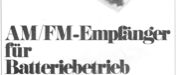 AM/FM-Empfänger für Batteriebetrieb