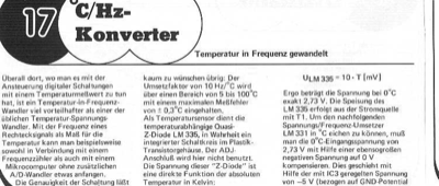 Temperatur/Frequenz-Konverter (LM331, LM335)