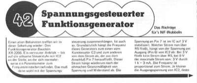 Spannungsgesteuerter Funktionsgenerator (NF-Wobbler, XR-2206)