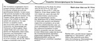 Doppel-Alarm mit TCA965 (erkennt Leitungsunterbrechung und Überbrückung)