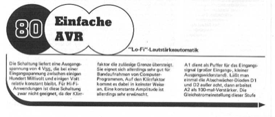Einfache AVR (Austeuerungsregelung)