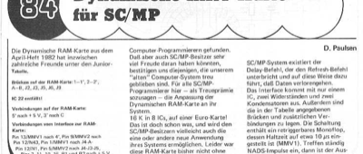 Dynamische RAM-Karte für SC/MP