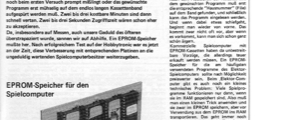 Schnelle Spiele (EPROM-Speicher für den Spielecomputer)