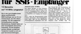 Bereichskonverter für SSB-Empfänger (13 Bereiche (bis 2m) auf 14MHz umgesetzt)