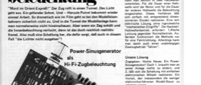 Modellzug-Beleuchtung (Power-Sinusgenerator überlagert Fahrstrom)