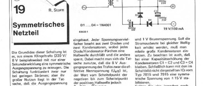 Symmetrisches Netzteil (dual) (eine Sekundärwicklung)