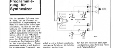 Programmierung für Synthesizer (Widerstände, Schalter )